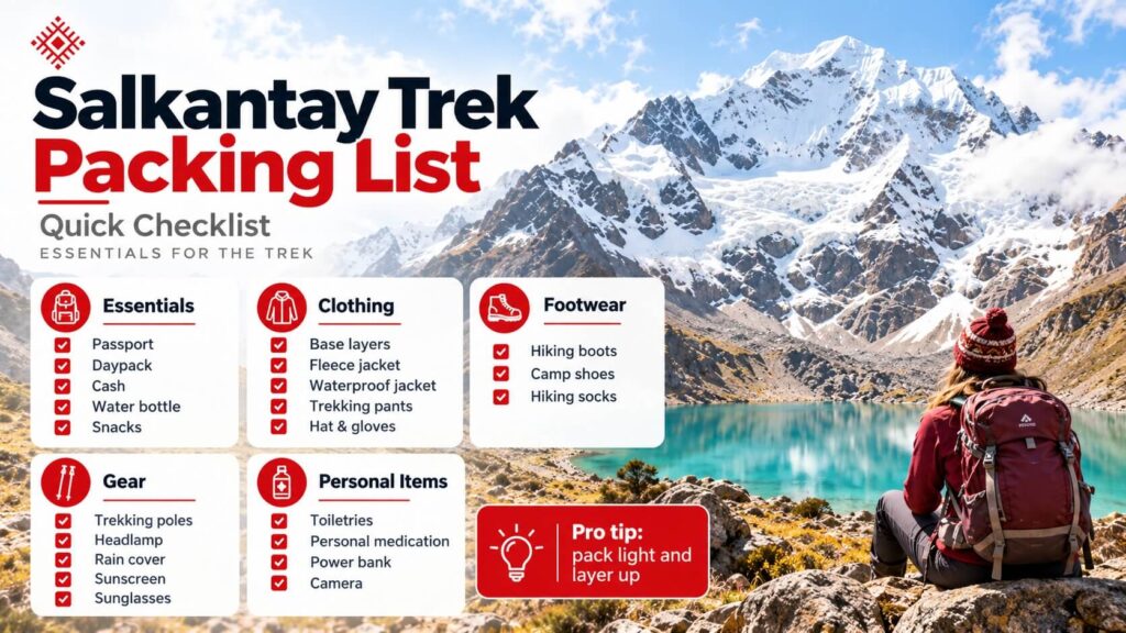 Salkantay Trek Packing Checklist